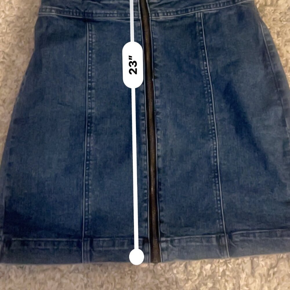 PacSun Zip-Front Denim Pinafore Dress Size M - Picture 4 of 9
